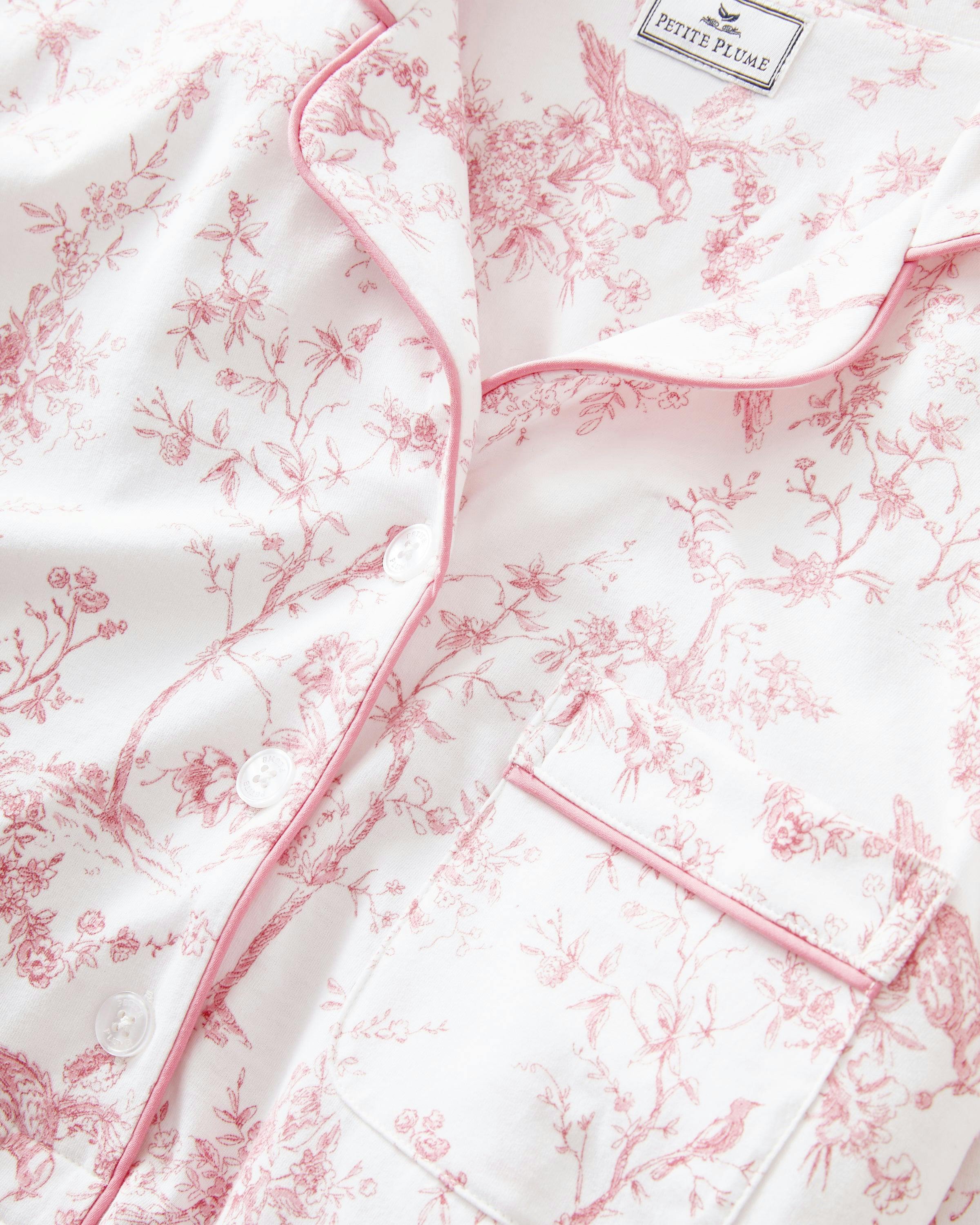 Women's Pima Maternity Nightshirt in Pink Timeless Toile