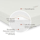 Babyletto Pure Core Midi Crib Mattress w/ Hybrid Quilted Waterproof Cover (Lightweight)