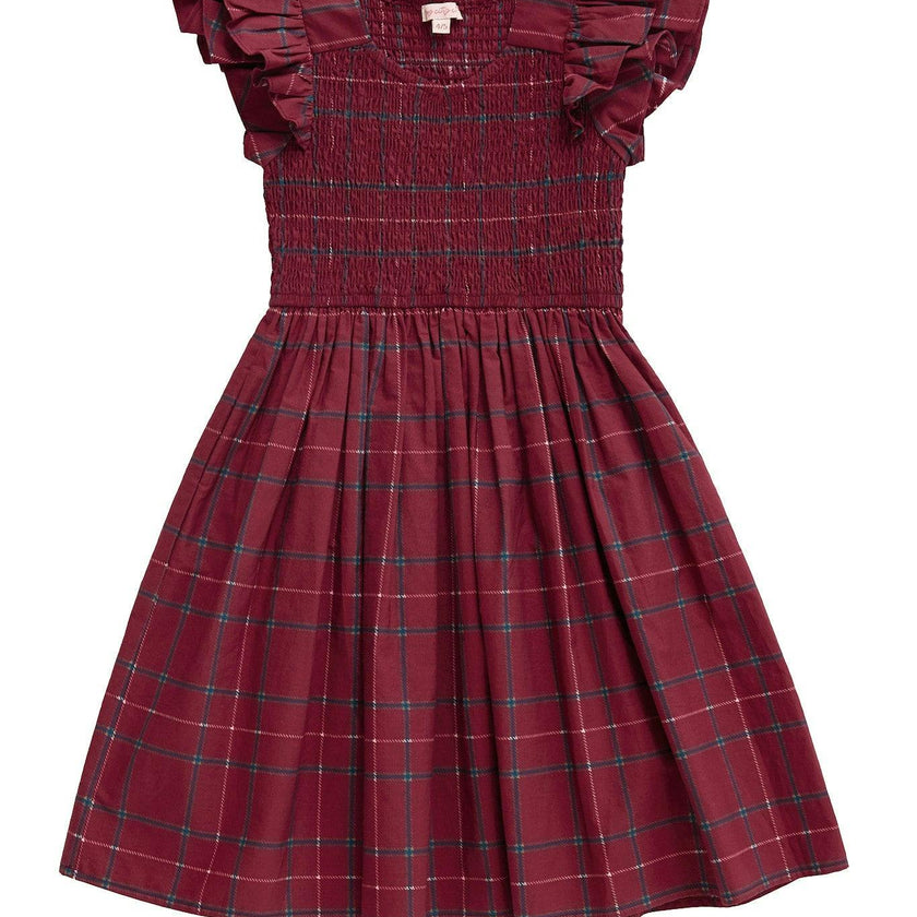 Mini Hattie Dress in Burgundy Plaid