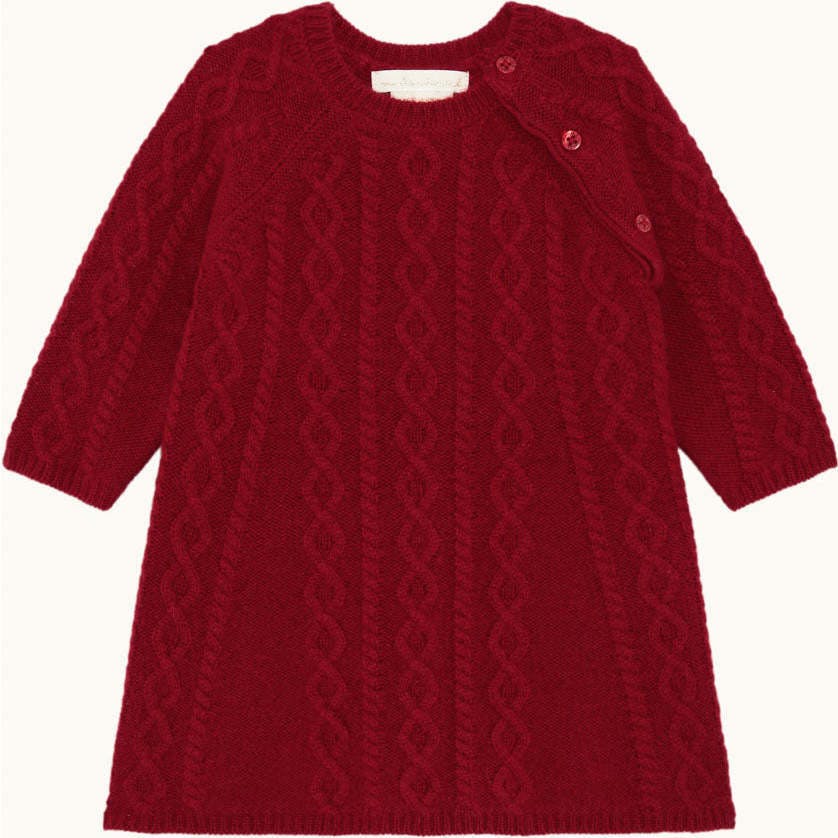 Bowen Cable Knit Dress - Ruby Red