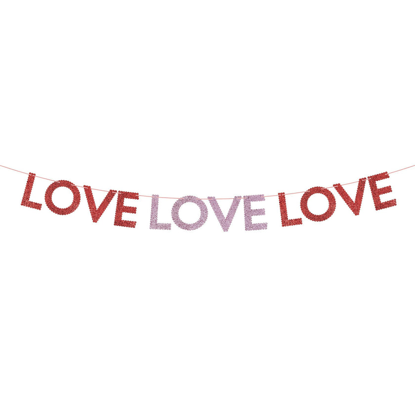 Glitter Fabric Love Garland