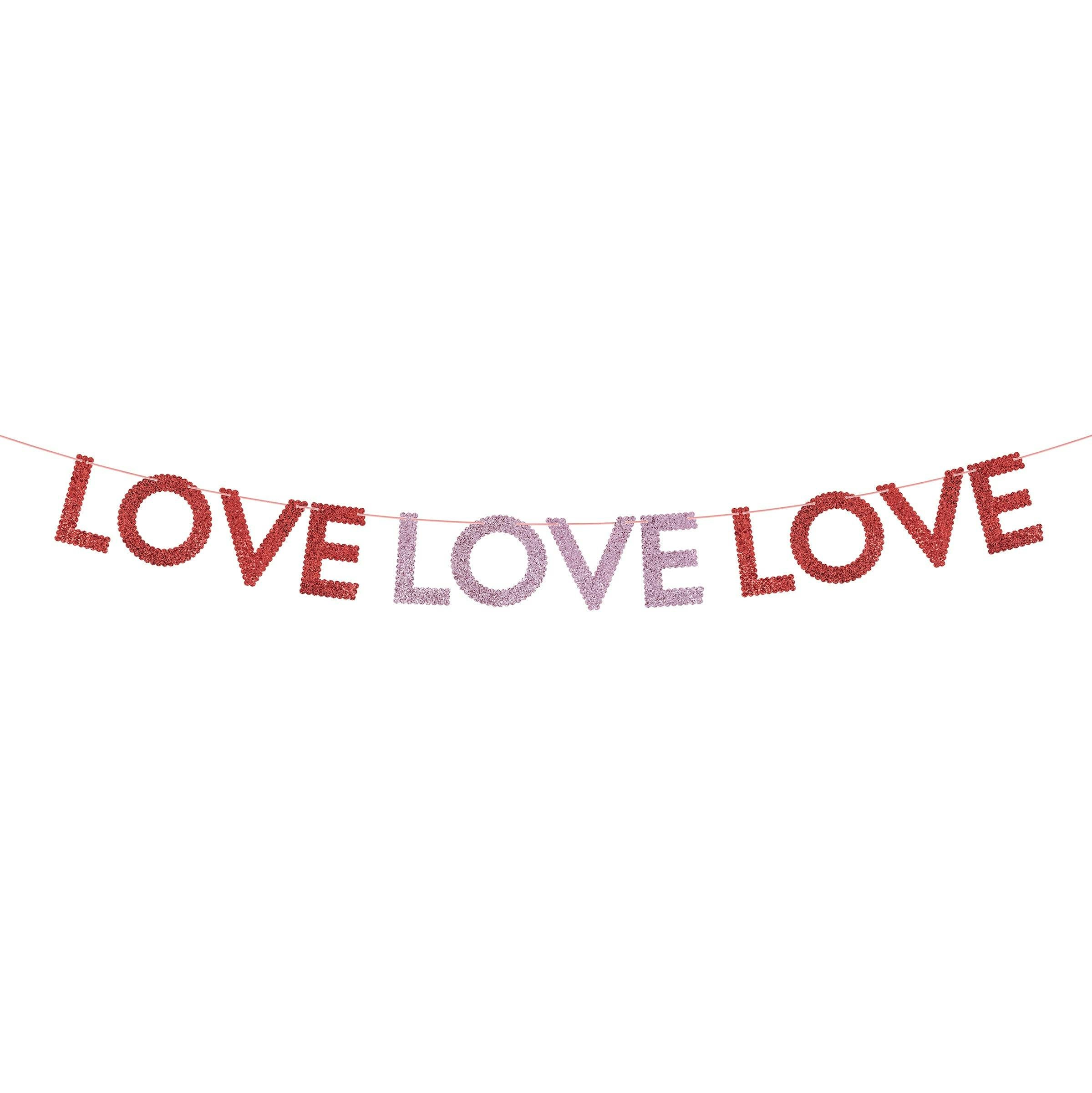 Glitter Fabric Love Garland