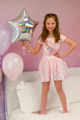 Sequins Skirt with Satin Waistband