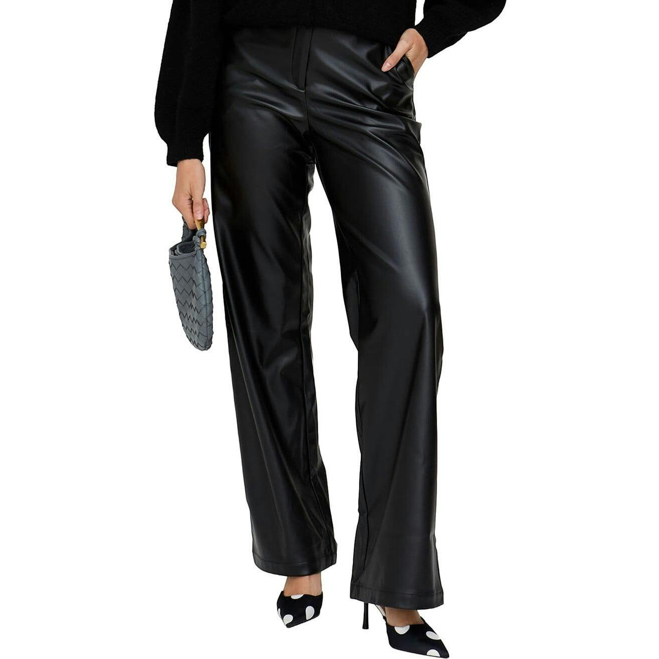 Gaia Wide Leg Leather Trouser