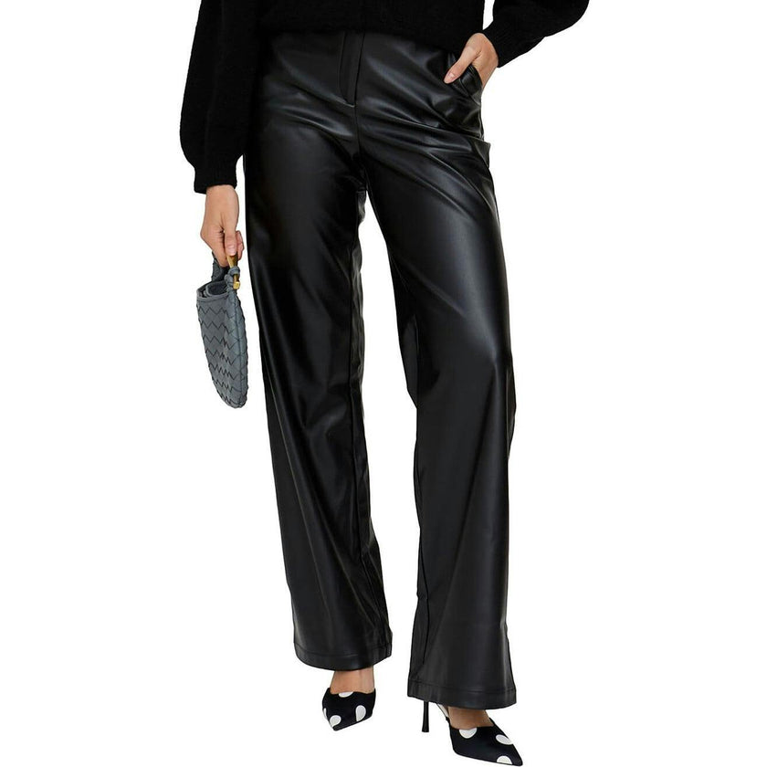 Gaia Wide Leg Leather Trouser