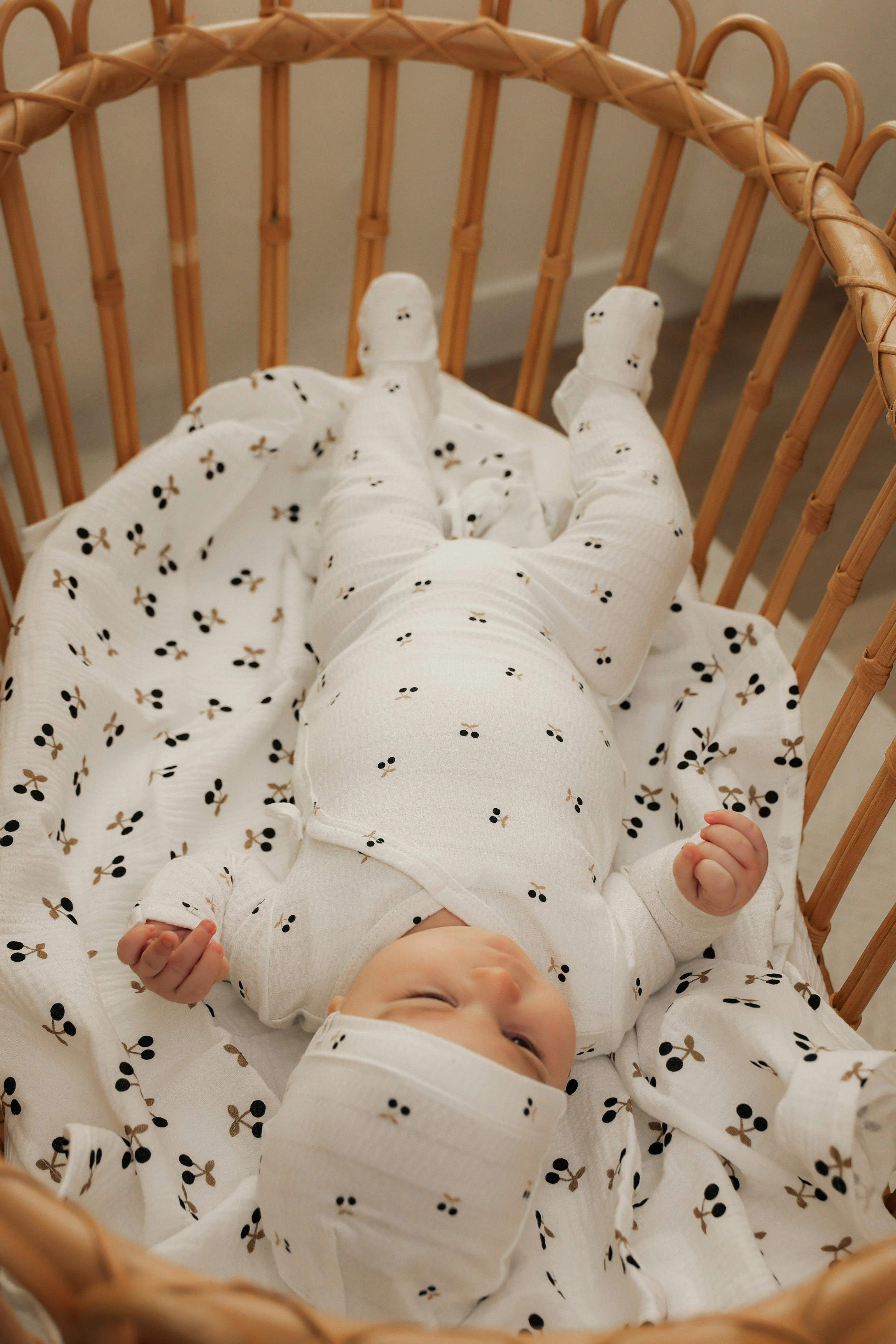 Cherry Print Crinkle Swaddle
