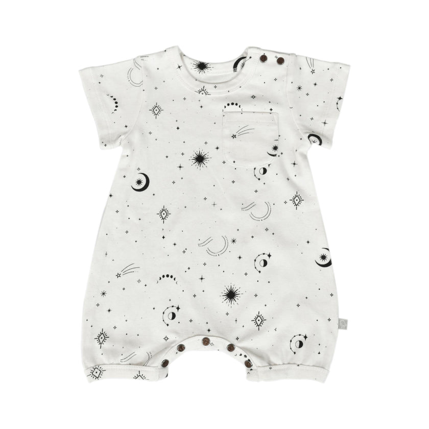 short sleeve romper | celestial