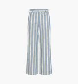 The Mindy Pant -  Coln Ticking Stripe Dusty Blue
