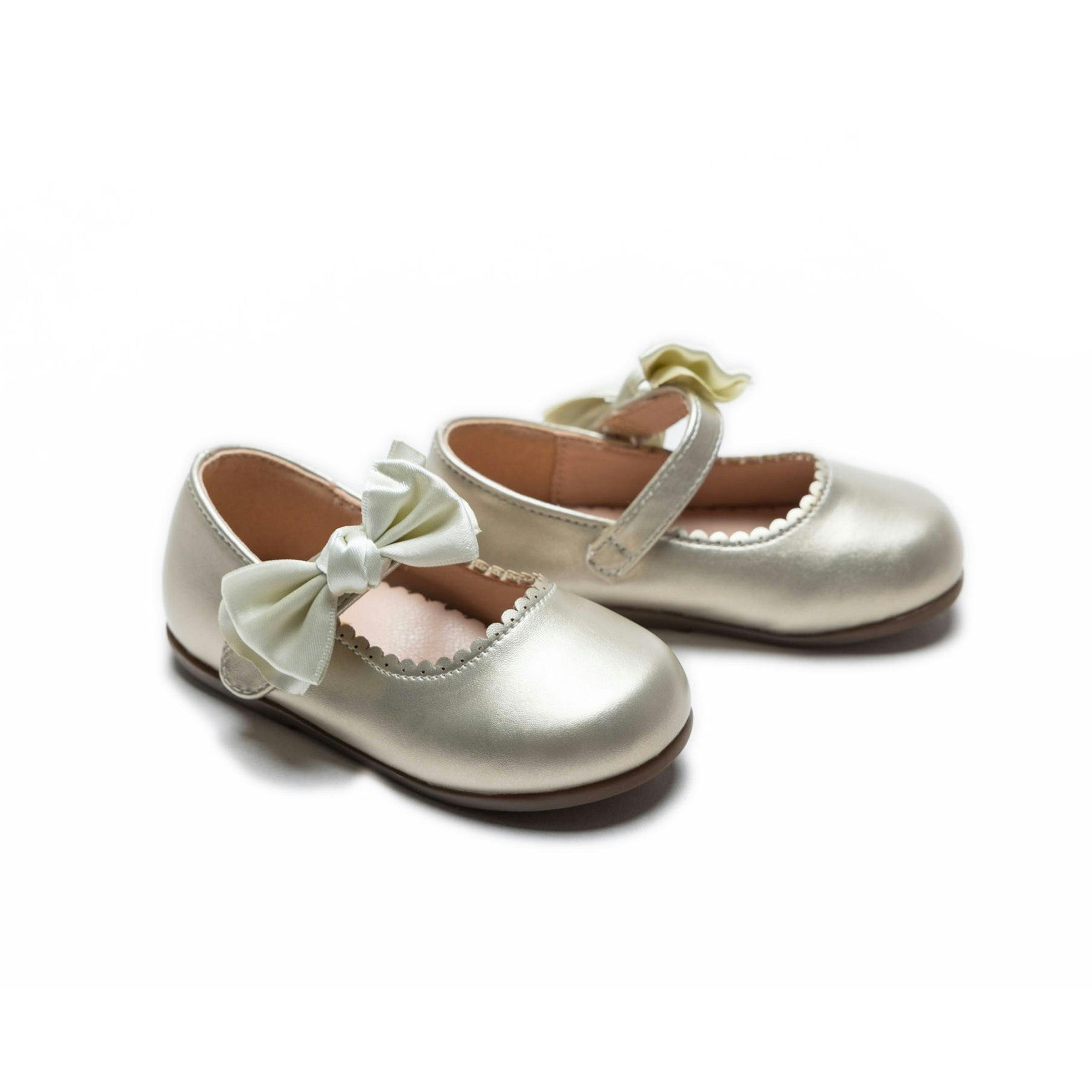 Ivory Satin Elodie Bow Flats