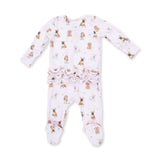 Bestie Dogs Pink - 2 Way Ruffle Back Zipper Footie