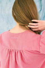 women's vichy frilled dress - wild berry