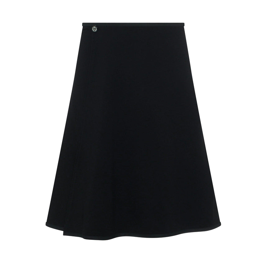 Ponte Flare Wrap Skirt Black