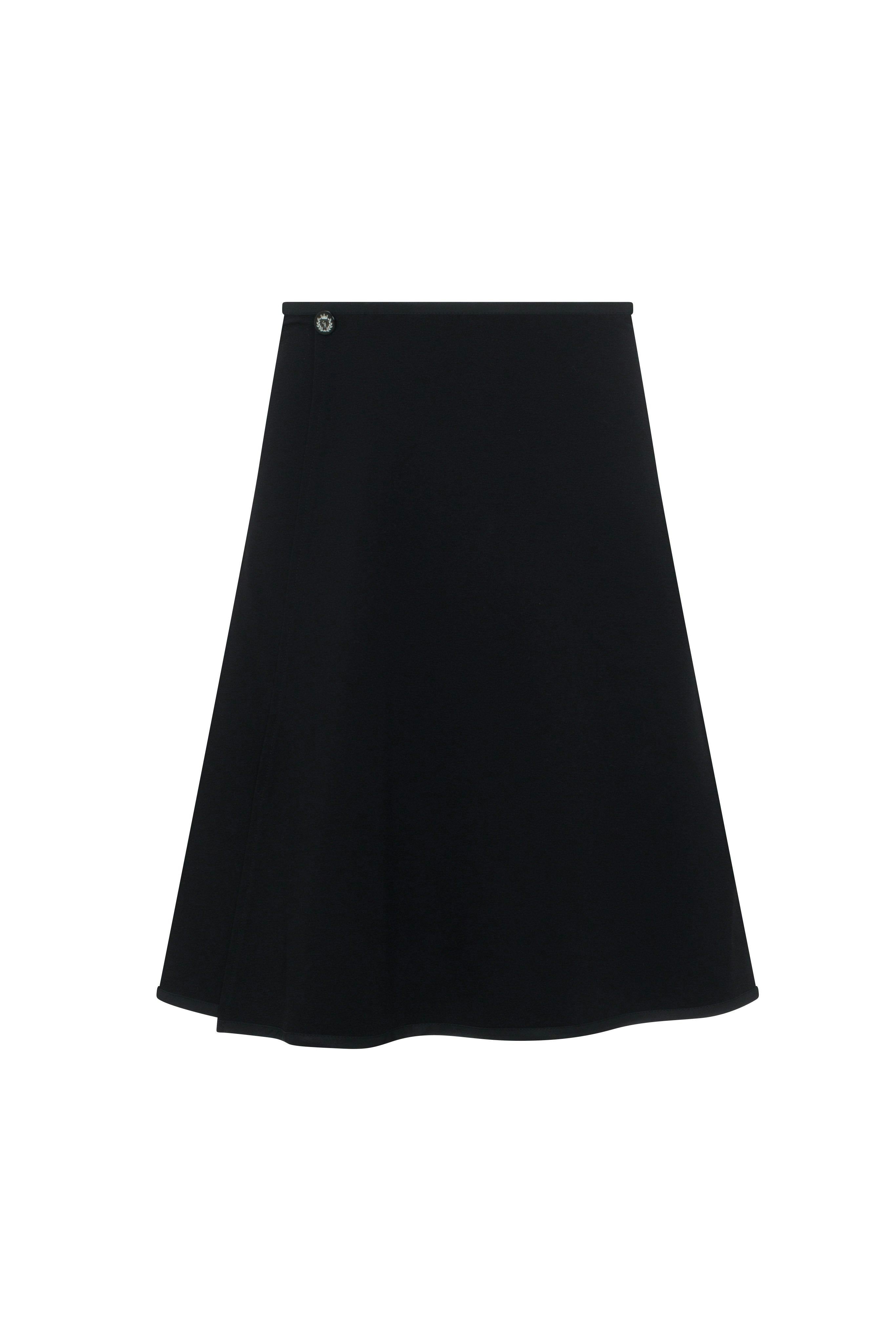 Ponte Flare Wrap Skirt Black