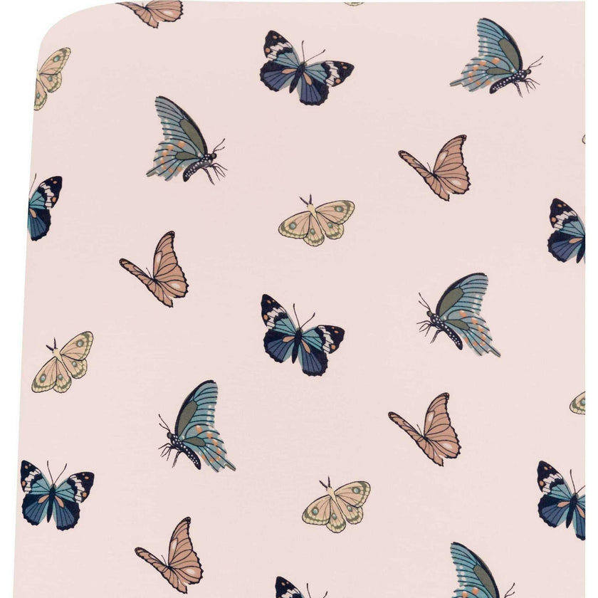 Crib Sheet in Blush Butterfly