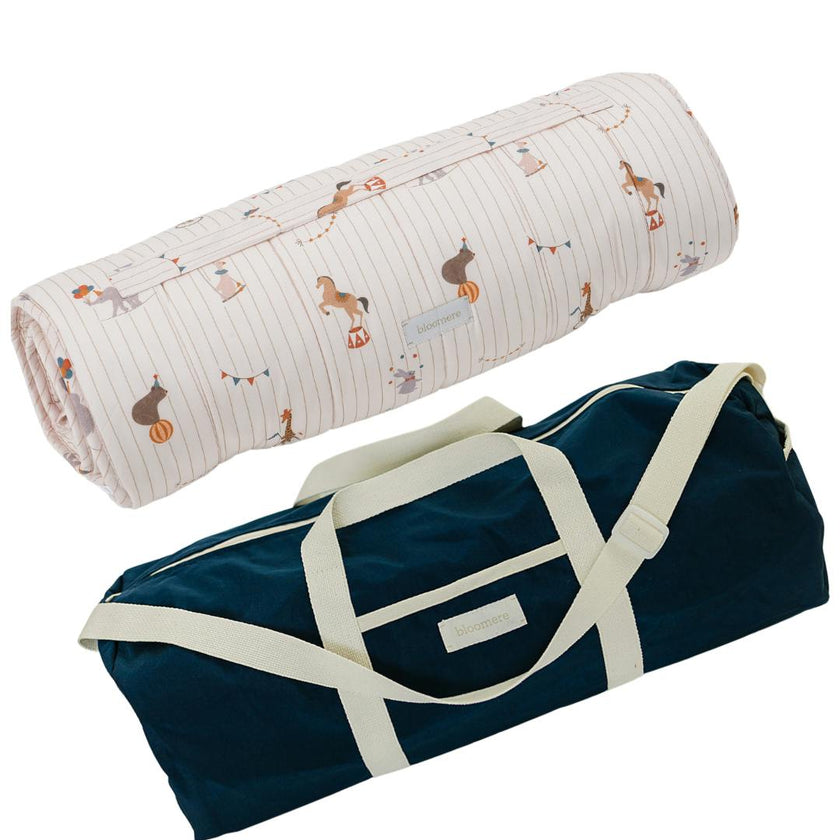 BLOOMERE  Nap Mat Set (Dreamy Animal Navy Bag)