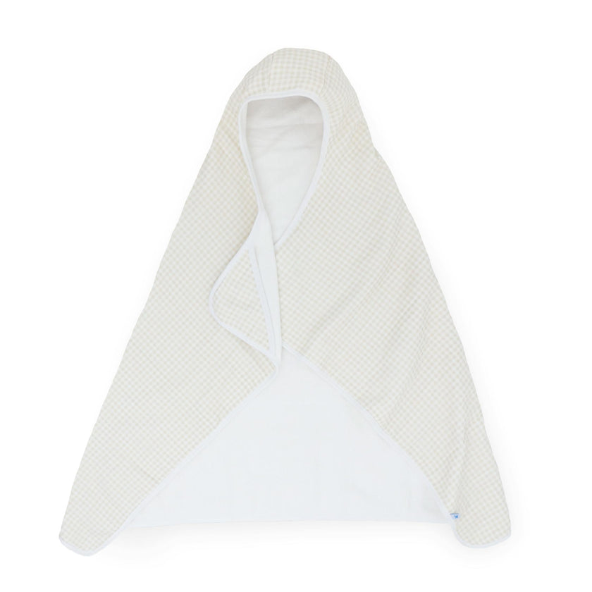 Toddler Hooded Towel - Tan Gingham