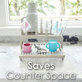 PopYum Seattle Gray Space Saving Drying Rack from 100% Recycled Bottles, countertop for Baby Bottle, Plastic Bags, Cups, Glass, tumblers, Compact