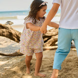 girls orchid floral flutter sleeve tank set