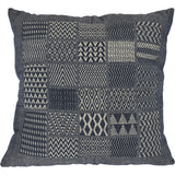 Artisan Hand Loomed Cotton Square Pillow - Indigo Blocks - 24" Arcadia Home