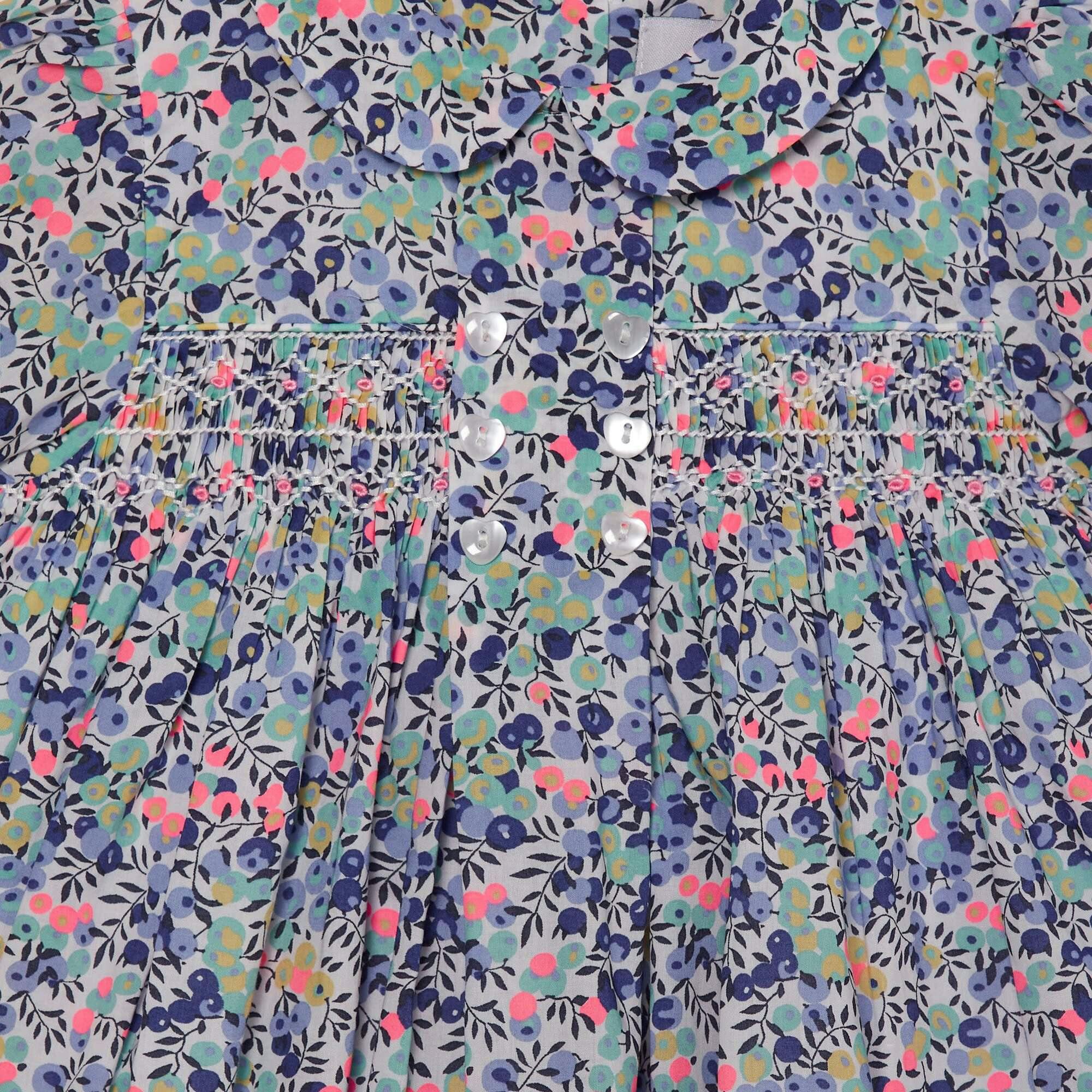 Made With Liberty Fabric Smocked Baby Dress Klee