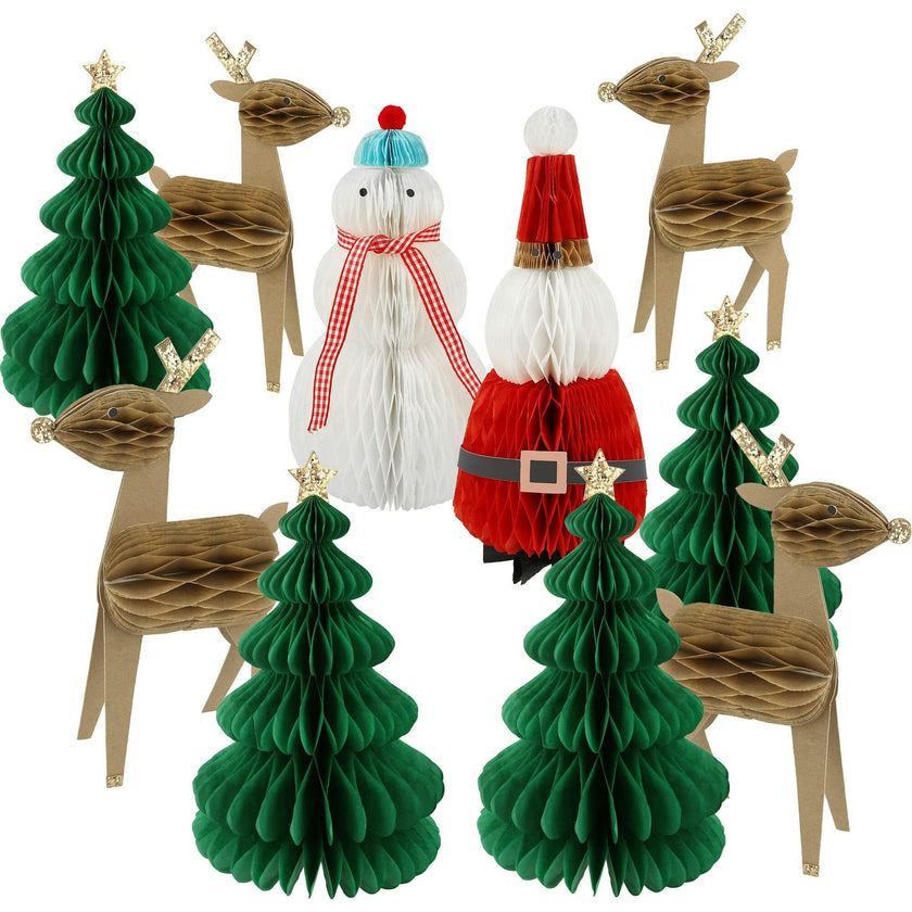 Honeycomb Christmas Characters