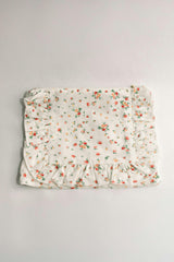 Clementine Bloom Timeless Floral Ruffle Zipper Pouch