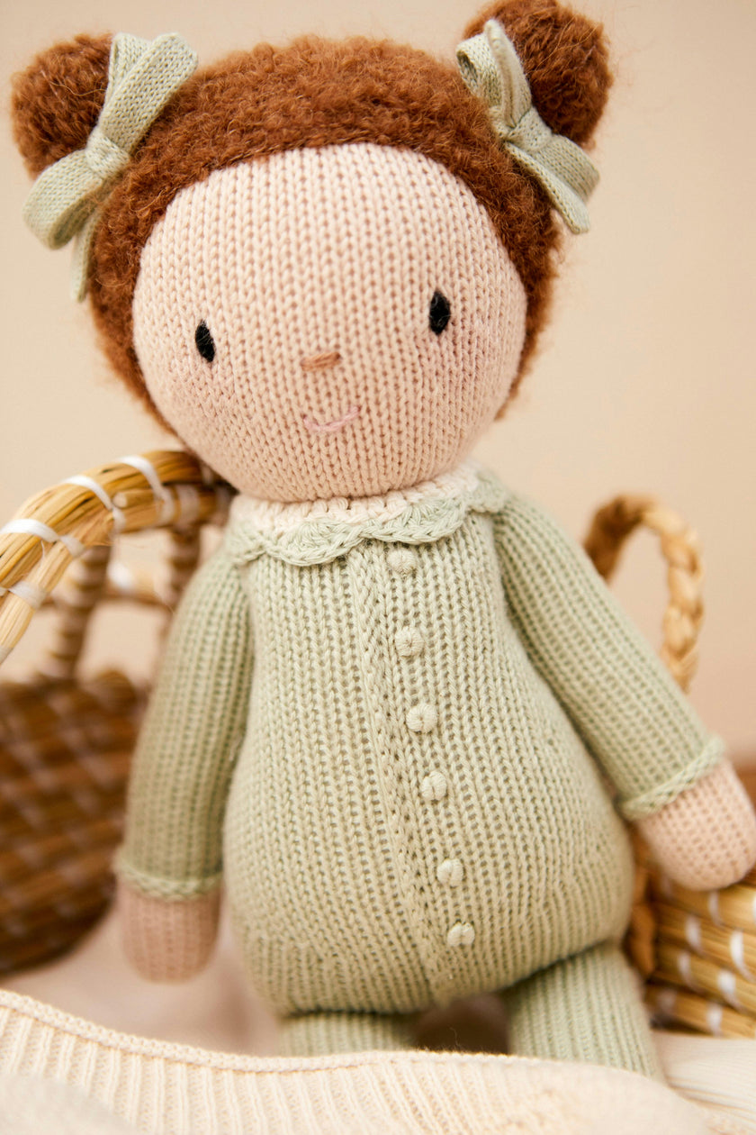 Baby Emily doll light green - 11"