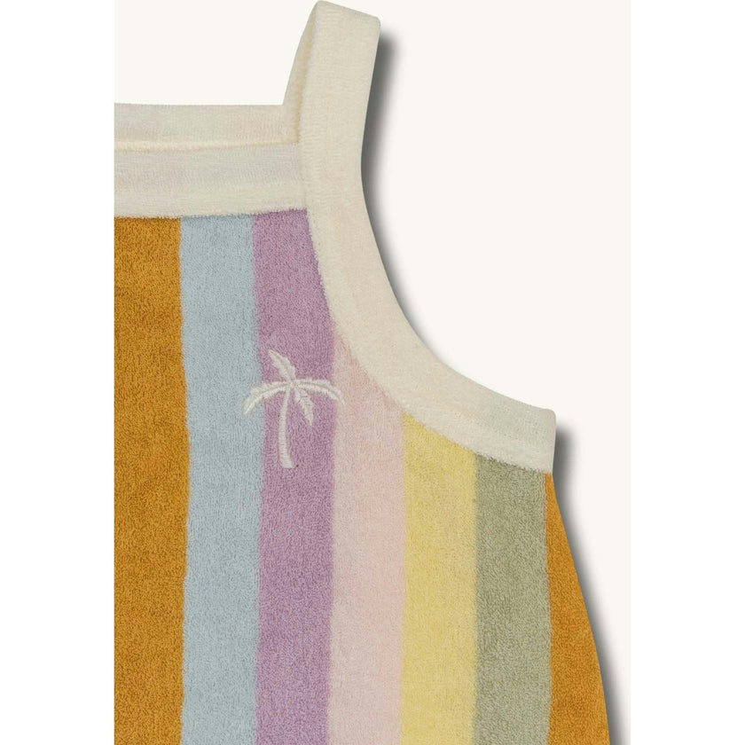 children's terry romper - sunset stripes