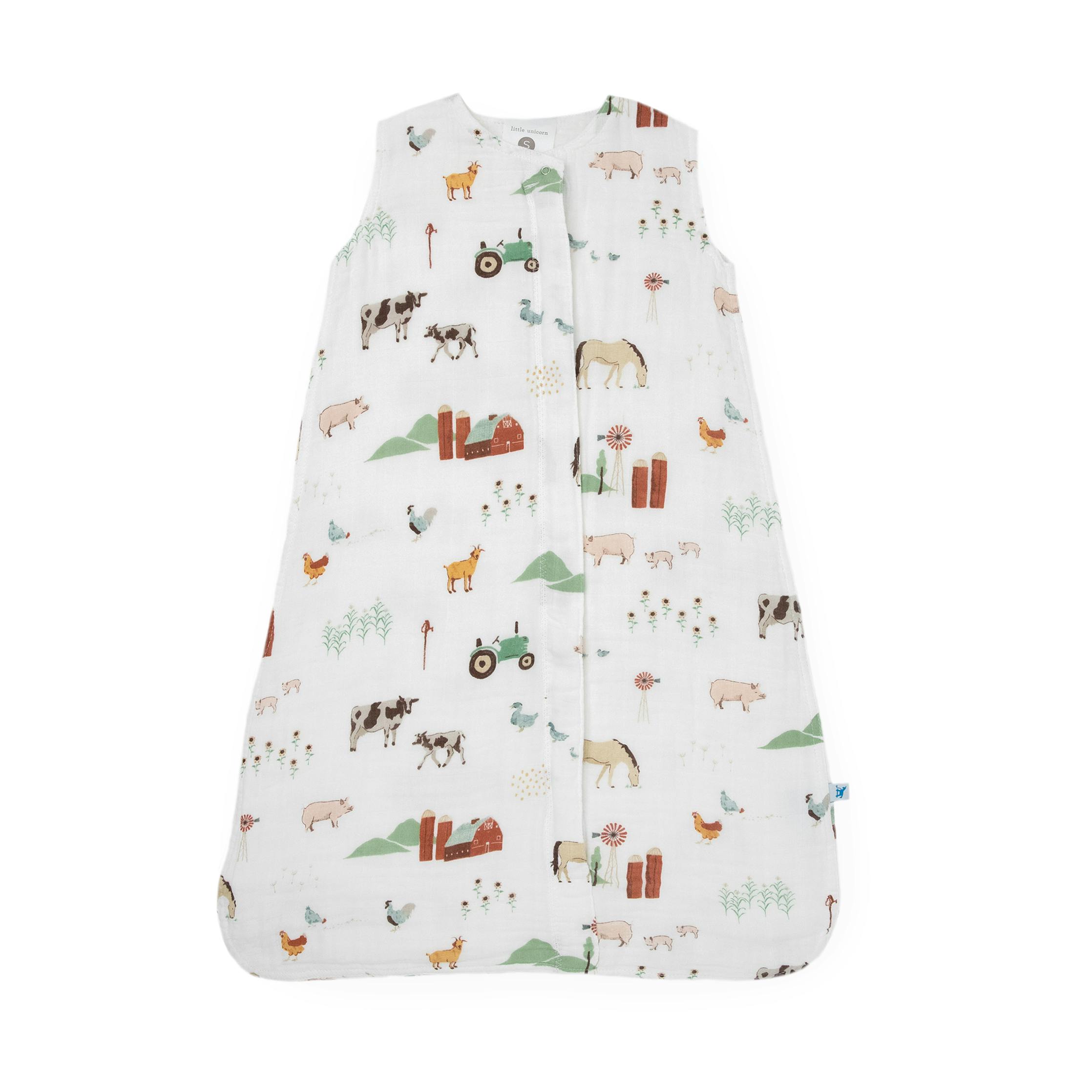 Cotton Muslin Sleep Bag - Farmyard