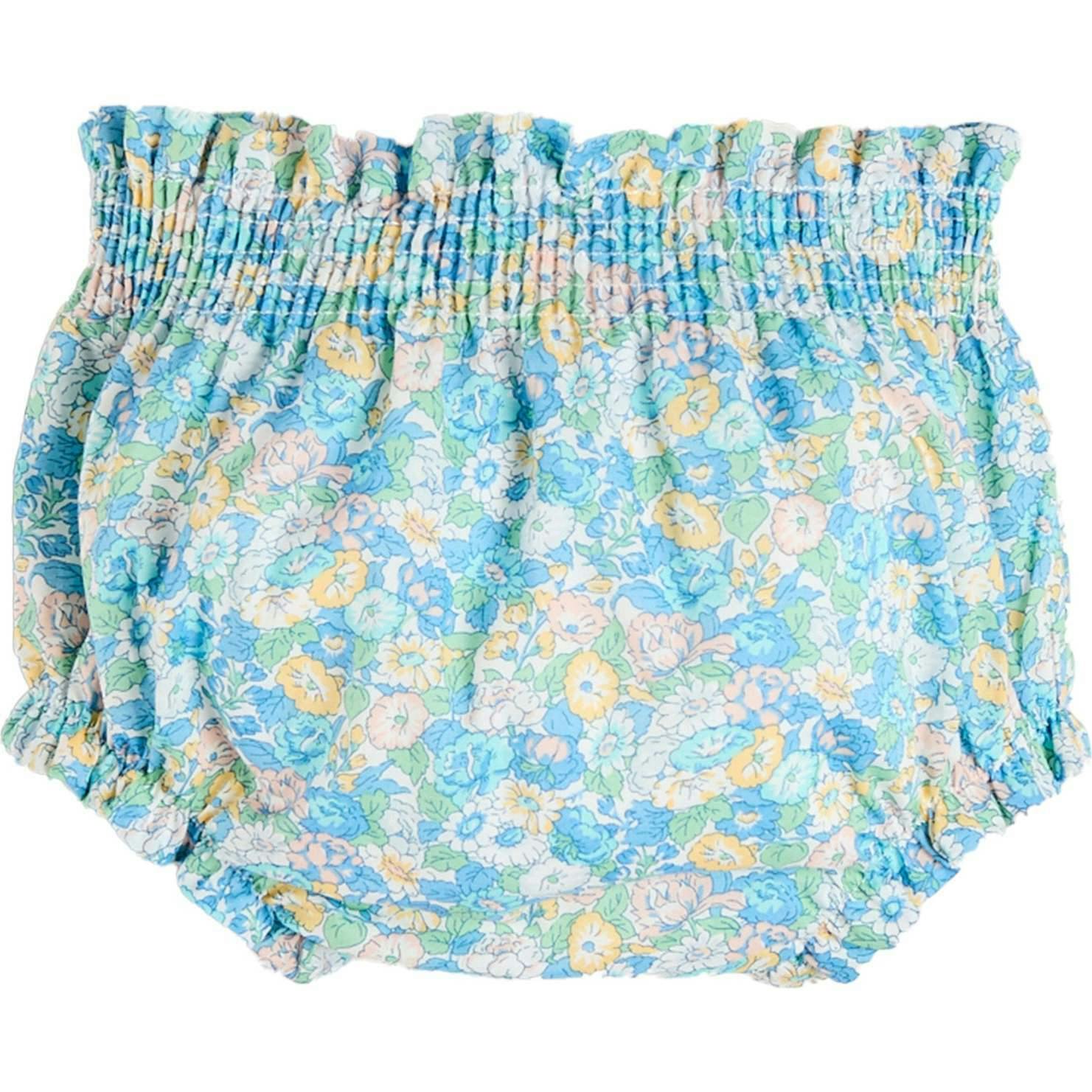 Leontyne Floral Elasticated Waist Bloomers in Blue Made with Liberty Fabric (1mth-3yrs)