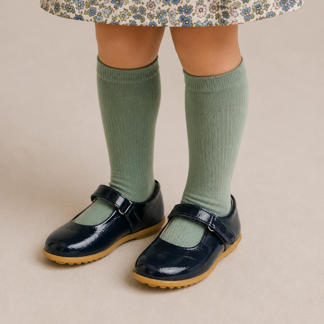 Toddler Bare Mary Jane | Blue Leather