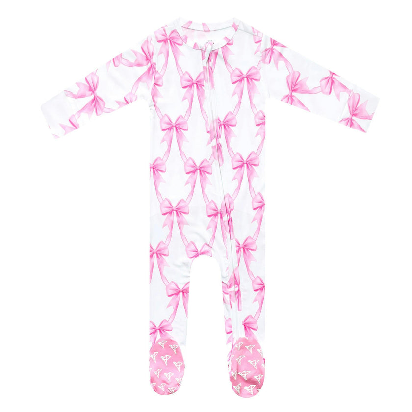 Bamboo Zip-Up Footie Pajama - Bow My Gosh
