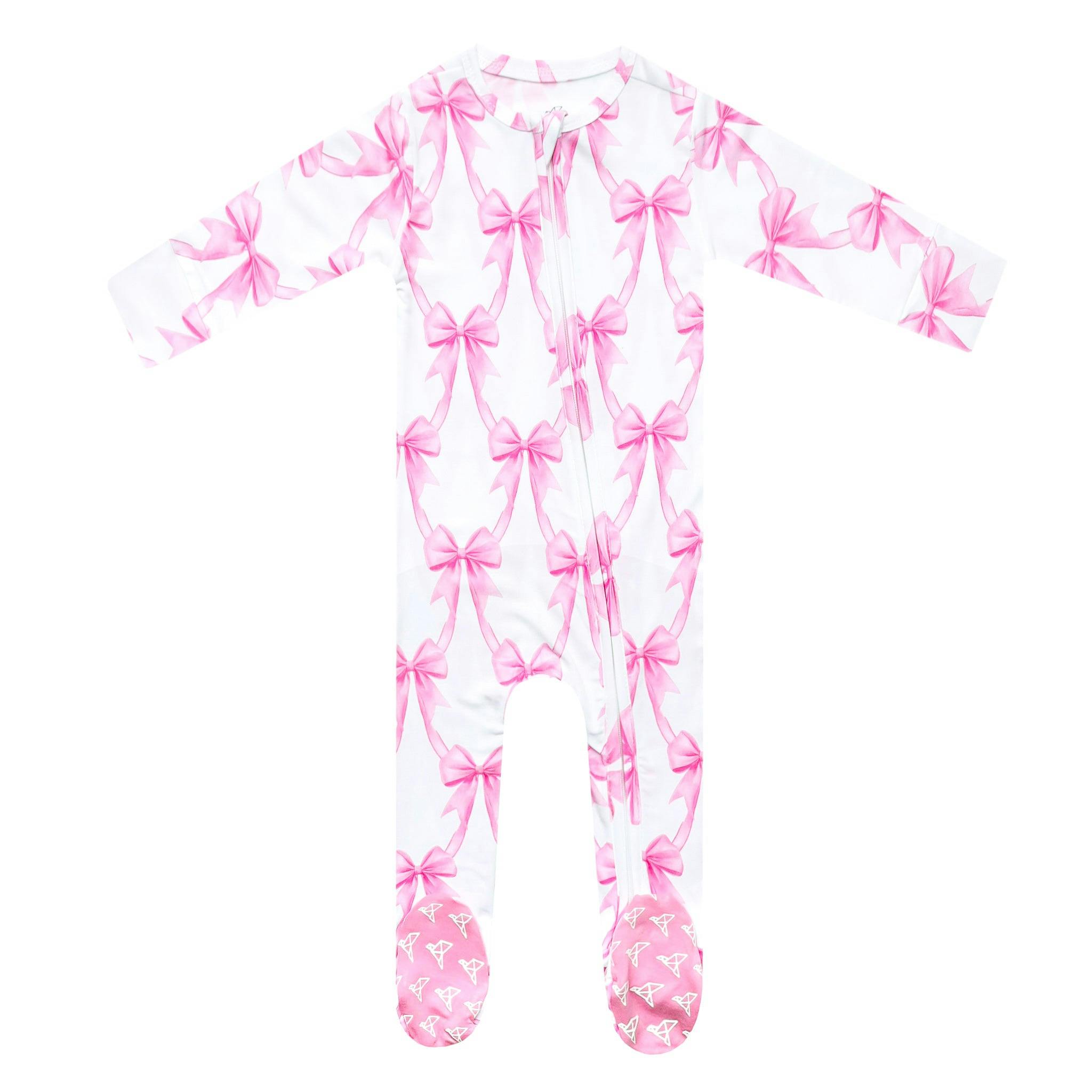 Bamboo Zip-Up Footie Pajama - Bow My Gosh