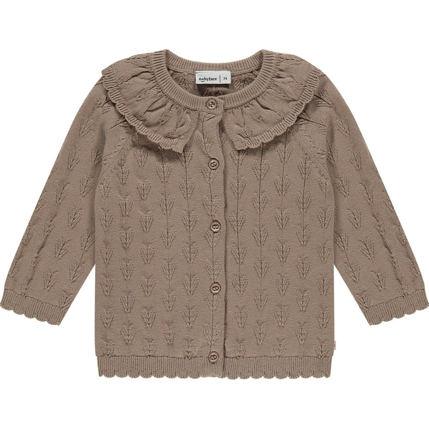 Heart Pointelle Collar Cardigan