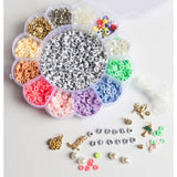 Flower Power Pastel Heishi Bead Letter Bead Whimiscal Charm DIY Kit