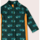 Happy Hippos UPF 50 Recycled Sunsafe Sunsuit, Green