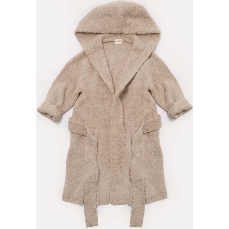 Fuzzy Waist Tie Hooded Robe