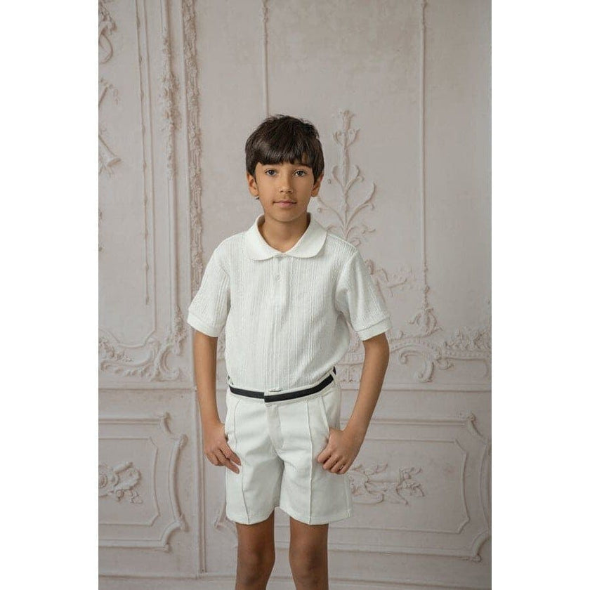 Alex White Shorts With Black Contrast Line