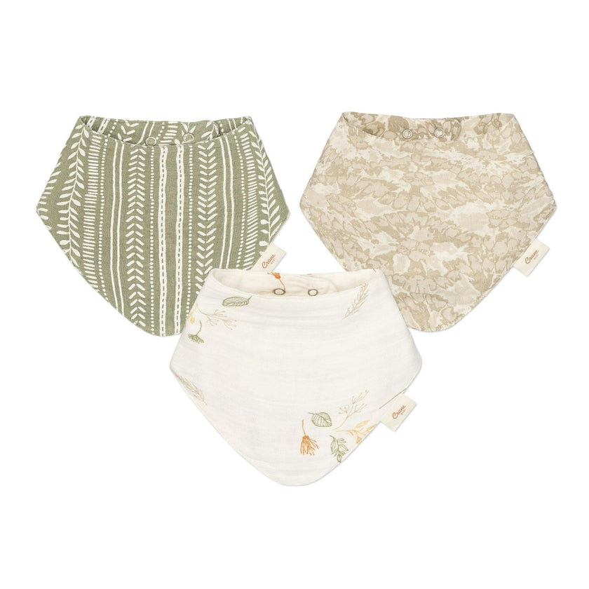 Willow Leaf Cotton Bandana Baby Bib (3 Pack)