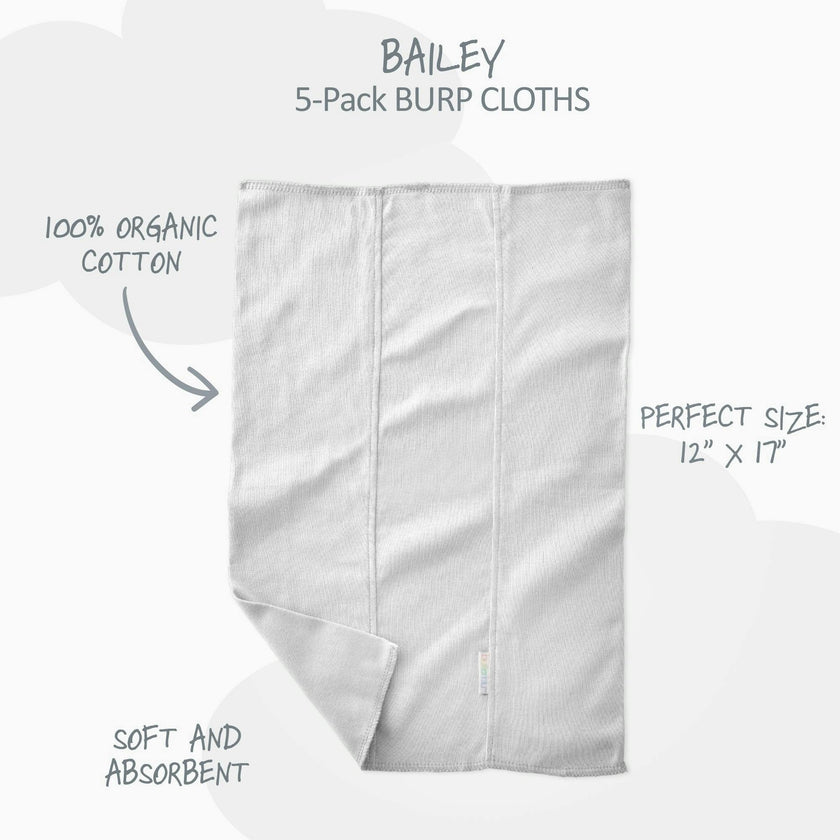 BAILEY 5-Pack BAILEY Burp Cloths