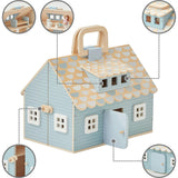 Quaint Little Cottage Portable Dollhouse - Powder Blue/Wood