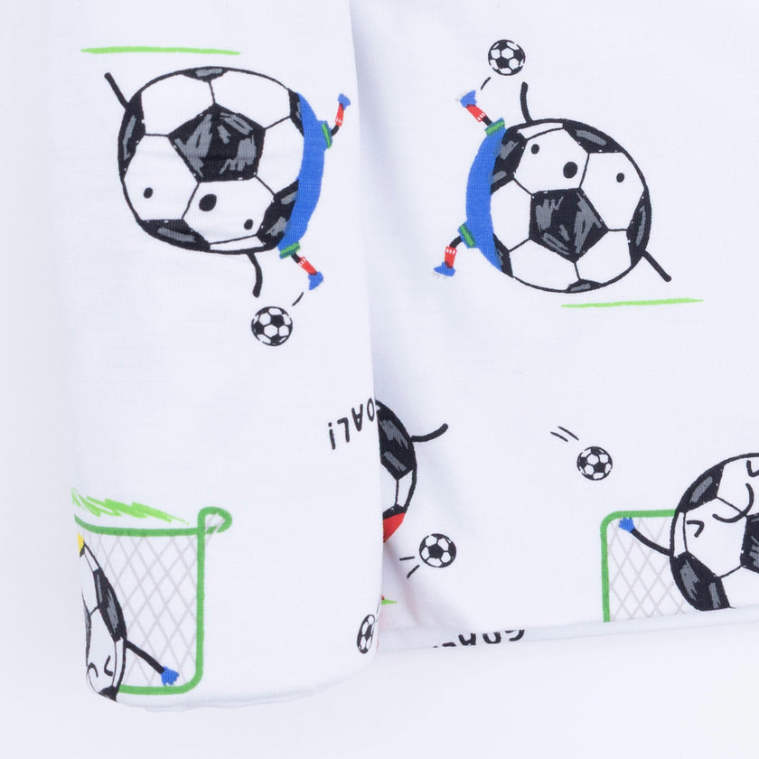 Soccer Balls Playing Soccer Blue  - Swaddle Blanket