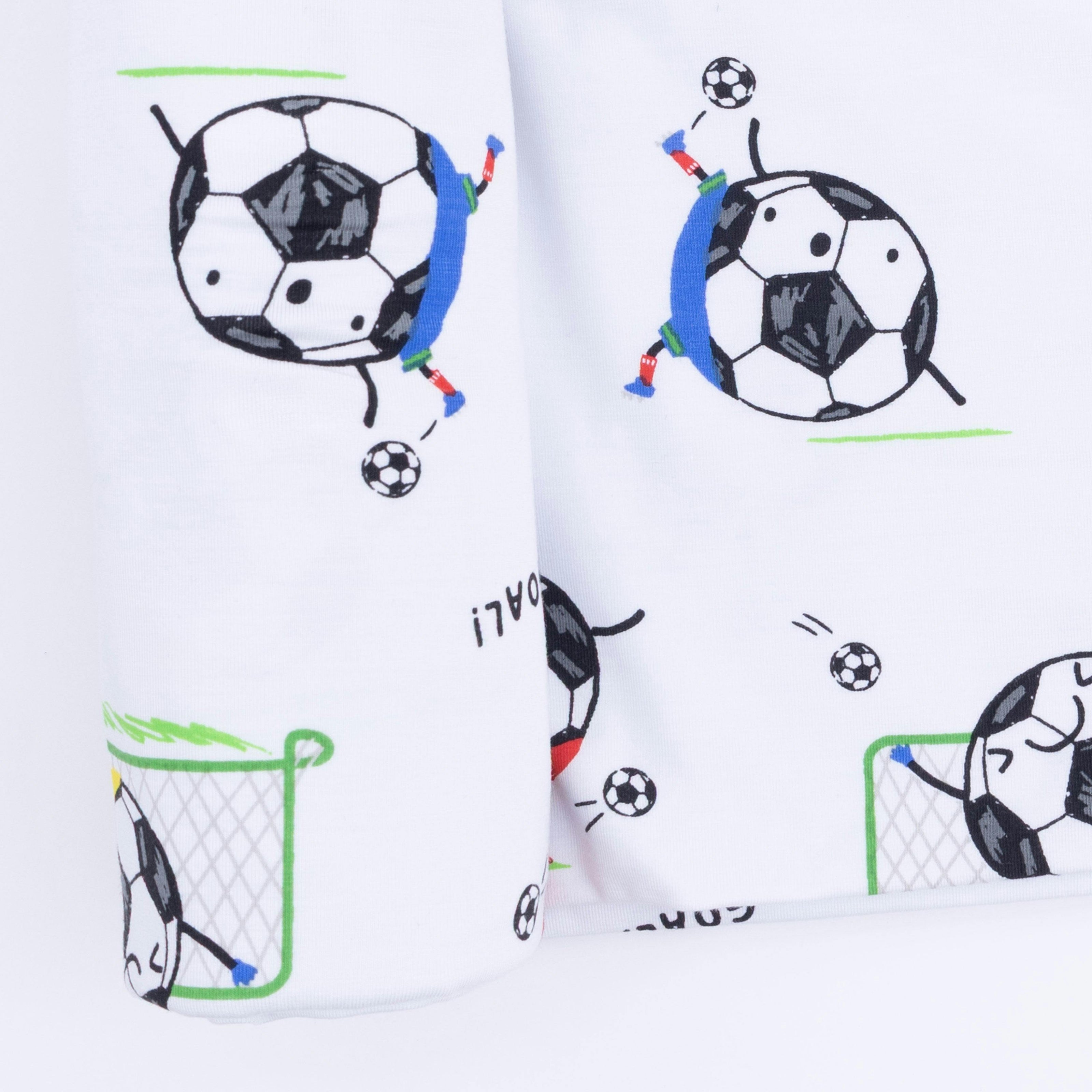 Soccer Balls Playing Soccer Blue  - Swaddle Blanket