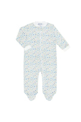 Blue Meadow Zipper Footie