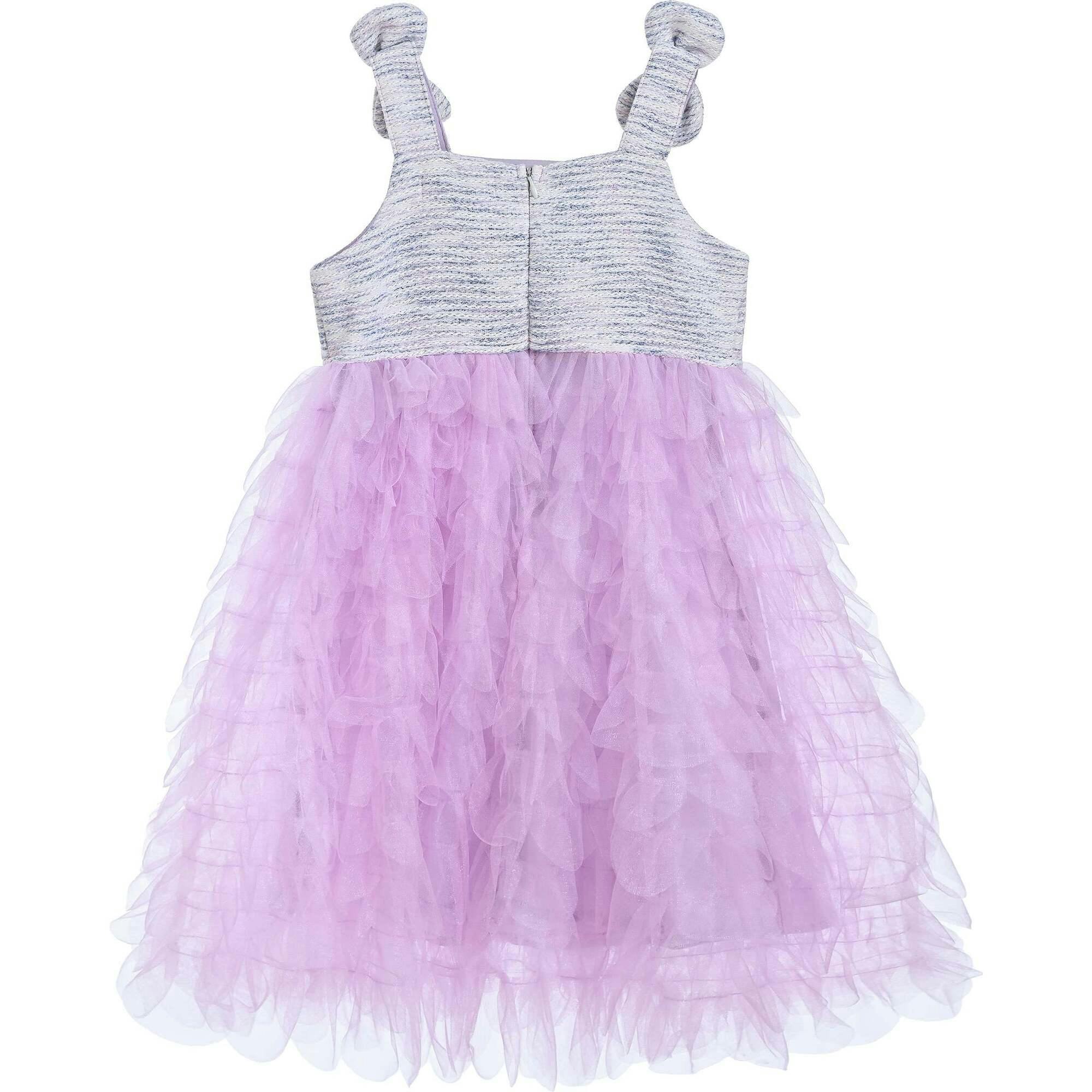 Tulle Silhouette Bow Pom Dress