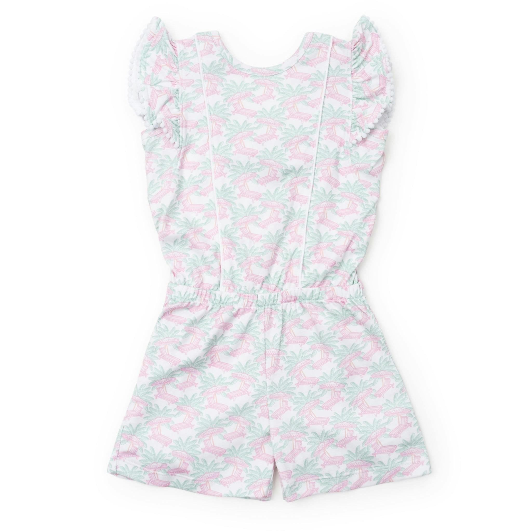 Rae Girls' Romper - Poolside Palms
