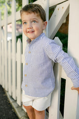 Arthur Long Sleeve Shirt - Navy Seersucker