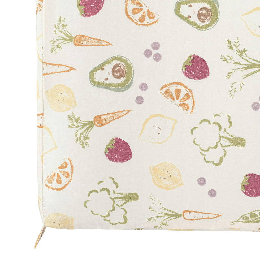 Clementine Fruits & Veggies Cotton Fitted Crib Sheet