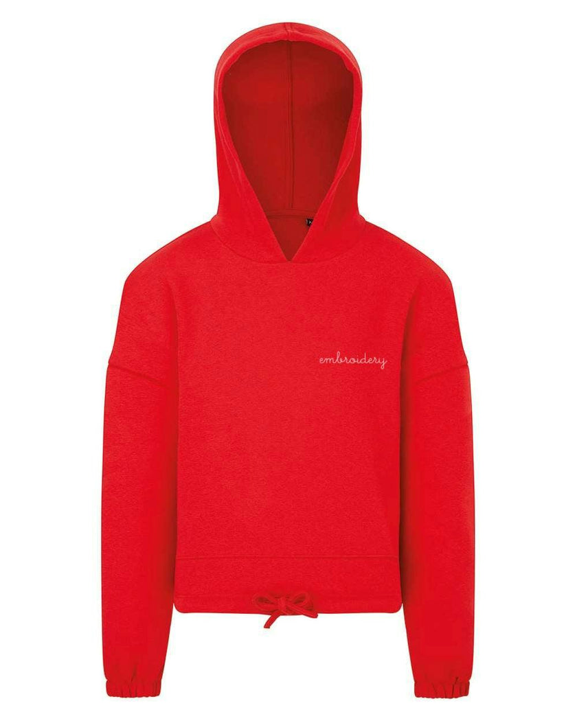 Cherry Monogrammed Girls Cropped Hoodie