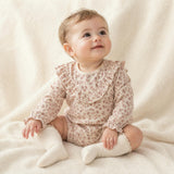 Organic Ruffle Bubble Romper - Petal Whispers